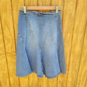 Sunshine Apparel Vintage Trumpet Denim Blue Jean Skirt Juniors Size 3/4